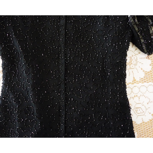 Vintage Black Sequined Blouse size Medium - Picture 8 of 8
